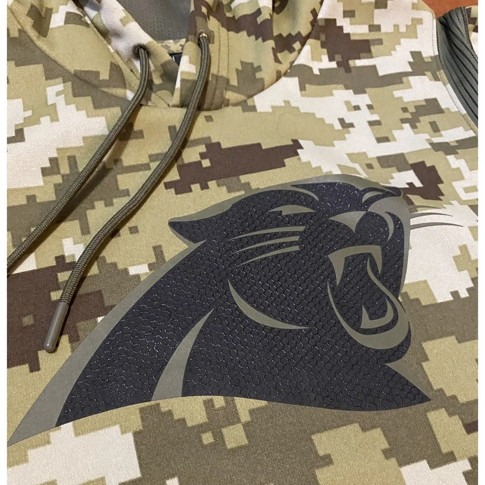Carolina‎ Panthers Nike Salute To Service Hoodie Mens Medium Green Digital Camo